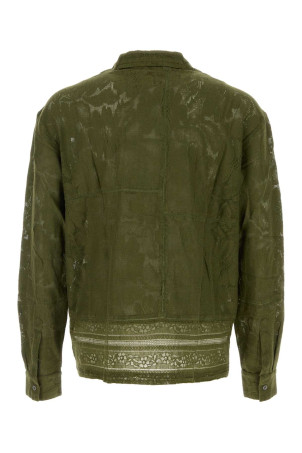 Olive green lace shirt Khaki BAZISZT (LA84SH)