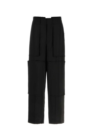 Чорні атласні штани з широкими штанинами MAISON MARGIELA (S67KA0089M35852)