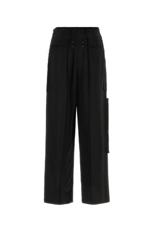 Чорні атласні штани з широкими штанинами MAISON MARGIELA (S67KA0089M35852)