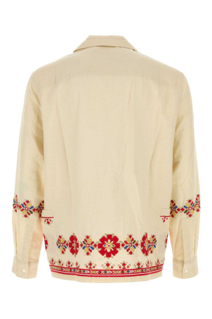 Cream cotton Roses Are Red shirt Beige BAZISZT (SR11862)