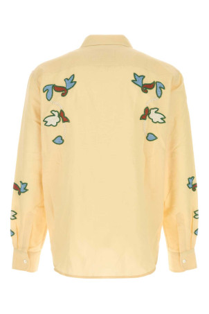Yellow cotton blend shirt Beige BAZISZT (SR13096)