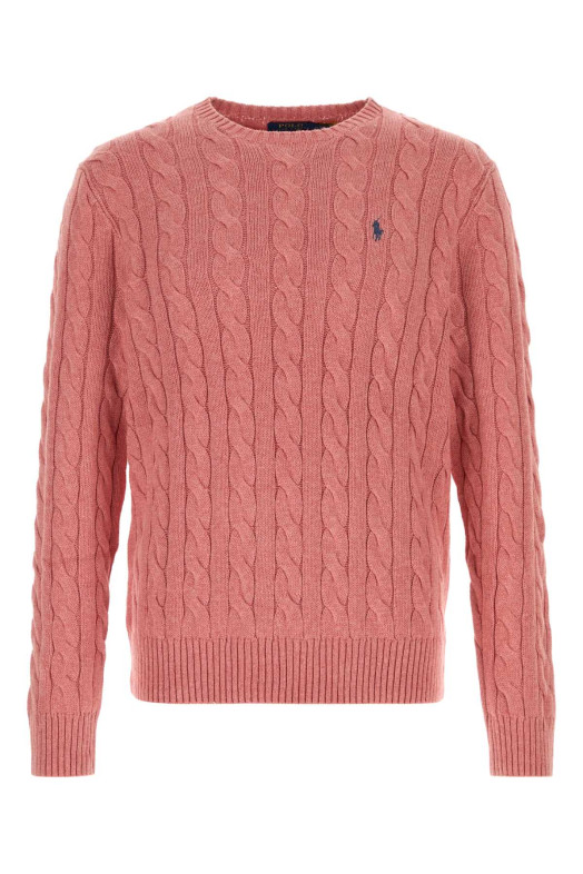 Темно-розовый хлопковый свитер POLO RALPH LAUREN (710775885)