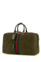 Оливково-зеленая замшевая дорожная сумка среднего размера Gucci Savoy GUCCI (834460AAE1D)