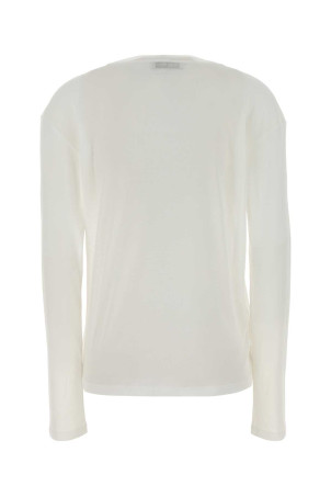 White cotton t-shirt Black MIU MIU (MJL939SOOO133O)