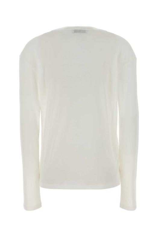 White cotton t-shirt Black MIU MIU (MJL939SOOO133O)