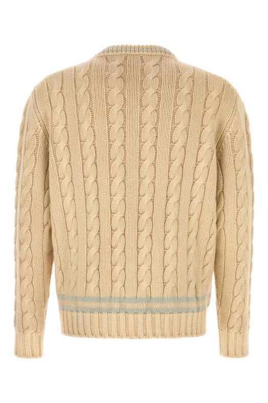 Шерстяной свитер кремового цвета PRADA (UMF422SOOO6259)