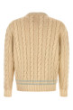 Шерстяной свитер кремового цвета PRADA (UMF422SOOO6259)