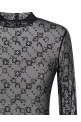 Flocked Moonogram top Black