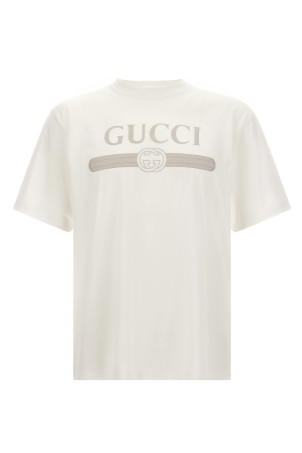 'Web Gucci' T-shirt with 'Incrocio GG' White