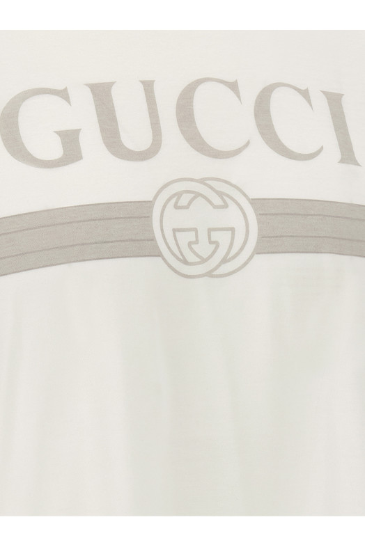 'Web Gucci' T-shirt with 'Incrocio GG' White