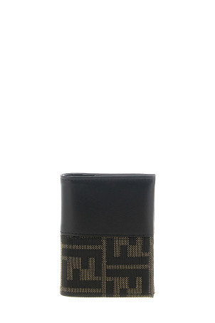FF Jacquard bicolor card holder Black