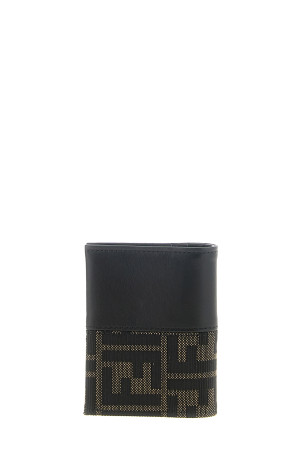 FF Jacquard bicolor card holder Black