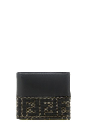 Two-color FF Jacquard wallet Black