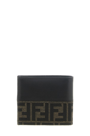 Two-color FF Jacquard wallet Black