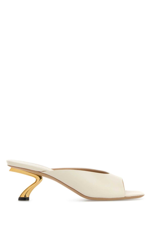 Кожаные туфли-муле Igea цвета слоновой кости SALVATORE FERRAGAMO (01L7657935221C)