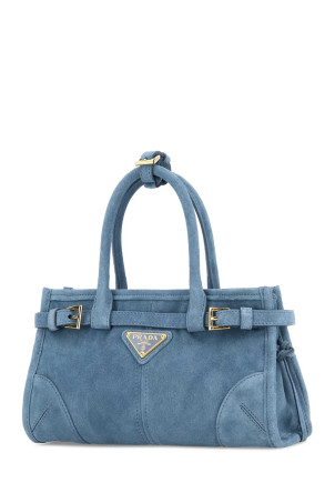 Светло-голубая замшевая мини-сумочка Prada Bonnie PRADA (1BA4862C4S)