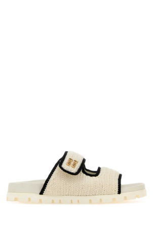 Ivory crochet slippers MIU MIU (5XX641F0102CQ2)