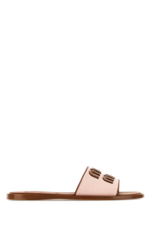 Pastel pink fabric slippers MIU MIU (5XX644F005010)