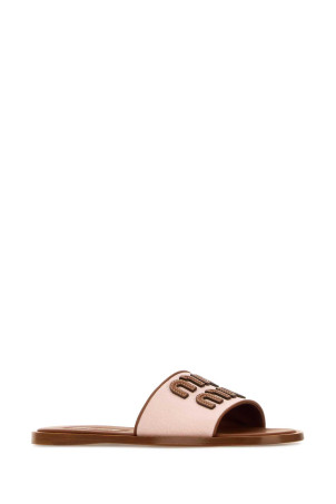 Pastel pink fabric slippers MIU MIU (5XX644F005010)