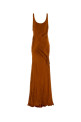 Orange satin long dress SAINT LAURENT (841805Y7G27)