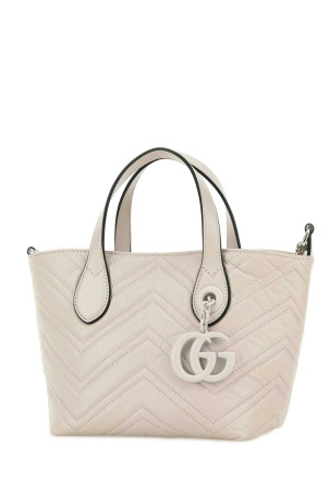 Невелика шкіряна сумочка GG Marmont від GUCCI кольору слонової кістки (855391AAFS1)