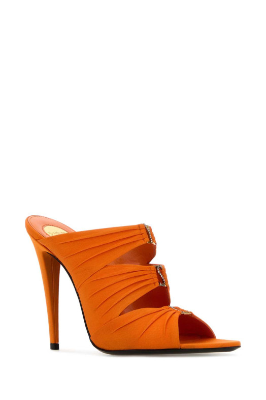 Оранжевые туфли-муле Emilie от SAINT LAURENT (859545AAF4G)