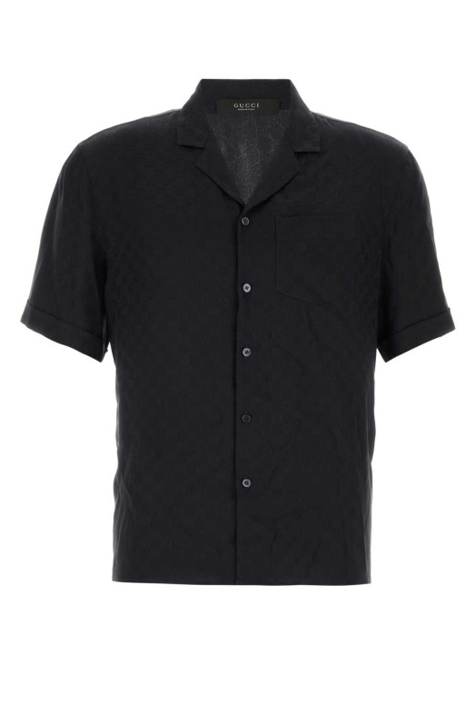 Black GG silk shirt GUCCI (864366ZATF9)