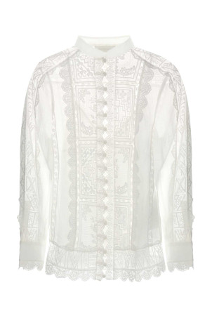 White ramie Aster shirt Black ZIMMERMANN (8731TSS261)
