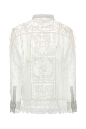 White ramie Aster shirt Black ZIMMERMANN (8731TSS261)