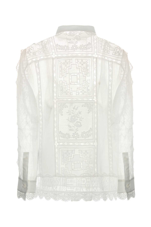 White ramie Aster shirt Black ZIMMERMANN (8731TSS261)