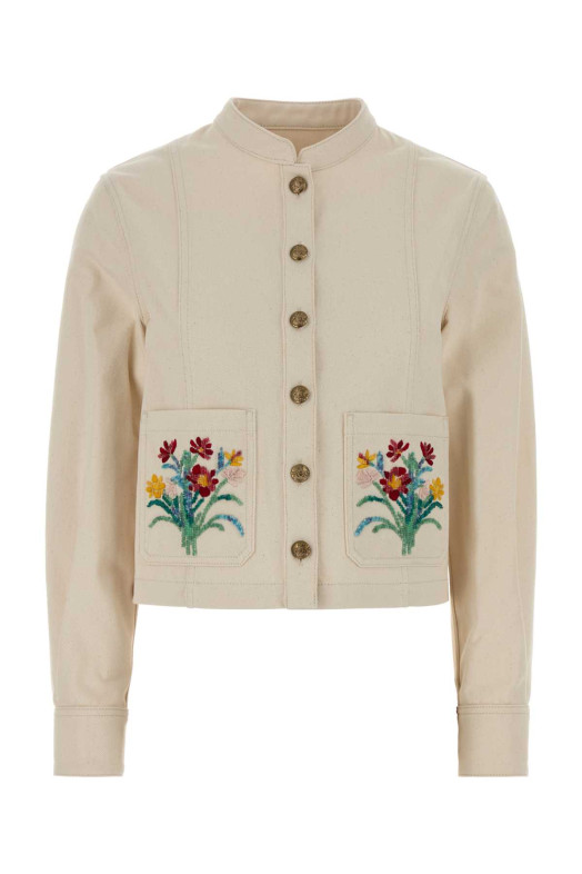 Cream denim jacket VALENTINO GARAVANI (9B3DC03W9Y5)