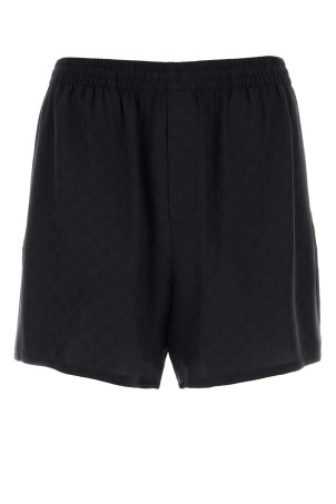 Black GG silk bermuda shorts GUCCI (A008Z7ZATF9)