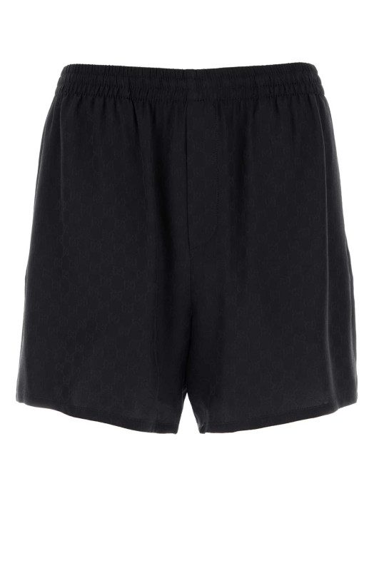 Black GG silk bermuda shorts GUCCI (A008Z7ZATF9)