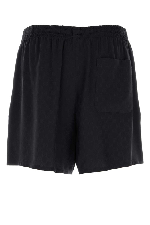 Black GG silk bermuda shorts GUCCI (A008Z7ZATF9)