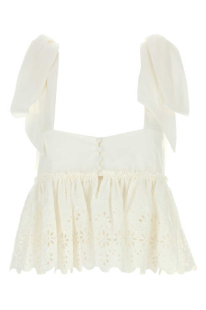 White cotton top Beige CHLOE (CH26AHT46053)