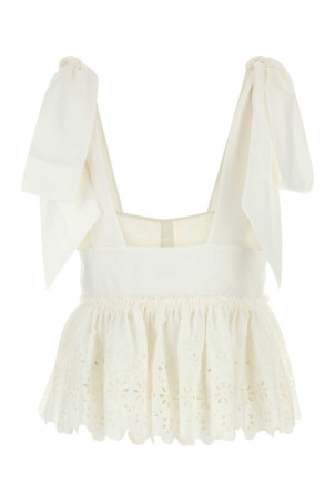White cotton top Beige CHLOE (CH26AHT46053)