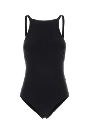 Black stretch nylon Millefleur swimsuit BLAZE (COST01)