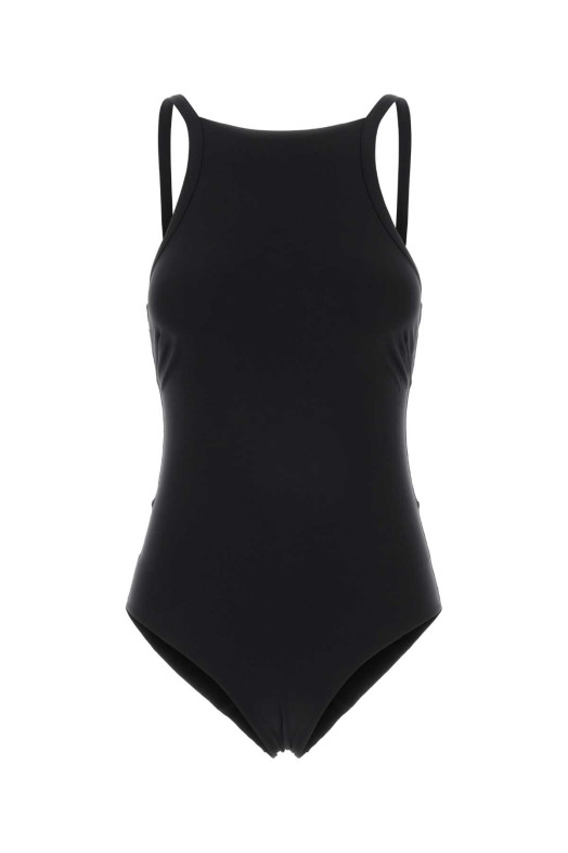 Black stretch nylon Millefleur swimsuit BLAZE (COST01)
