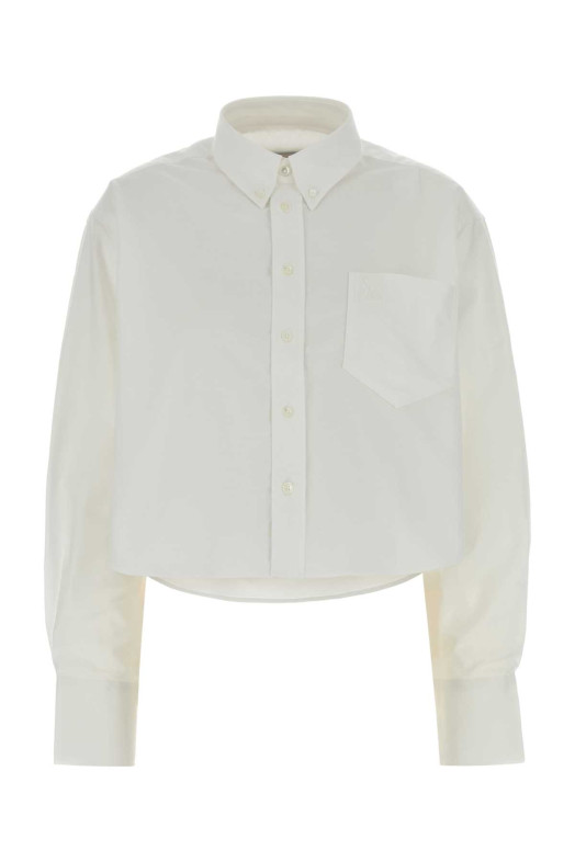 White oxford oversize shirt White AMI (FSH770CO0031)