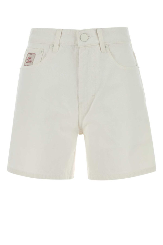 Белые джинсовые шорты AMI (FSO839DE0126) AMI PARIS