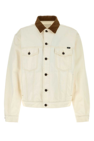 Ivory denim jacket PRADA (GEB320SOOO1954)