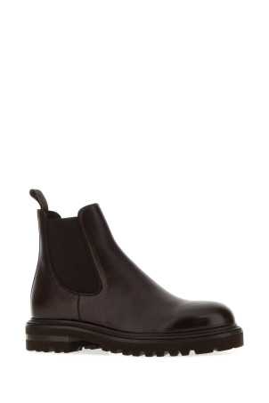 Chocolate leather ankle boots GIORGIO ARMANI (GM003881AF24894)