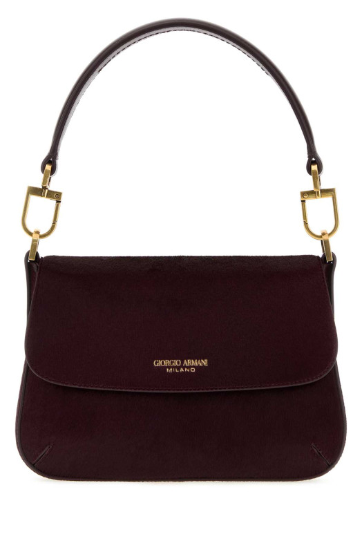Сумка через плечо из телячьей кожи бордового цвета GIORGIO ARMANI (GW000512AF29730)