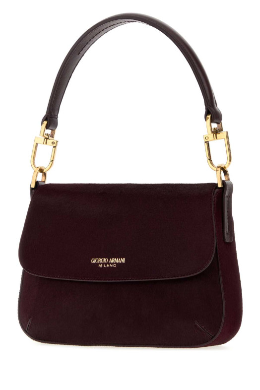 Сумка через плечо из телячьей кожи бордового цвета GIORGIO ARMANI (GW000512AF29730)