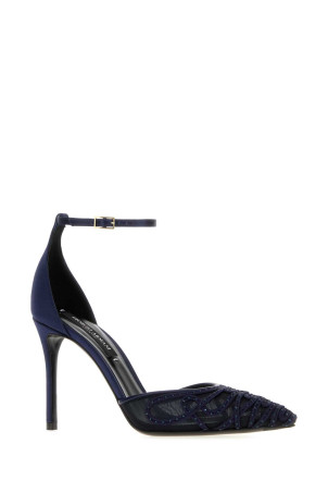 Navy blue satin and mesh pumps GIORGIO ARMANI (GW003736AF28725)