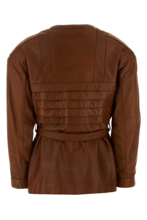 Caramel leather jacket GIORGIO ARMANI (GW003939AF28765)