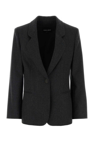 Charcoal stretch wool blend blazer GIORGIO ARMANI (GW004127TE10537)