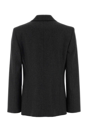 Charcoal stretch wool blend blazer GIORGIO ARMANI (GW004127TE10537)