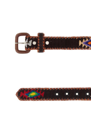 Dark brown fabric belt LATCH (LATCHCHOCOLATE)