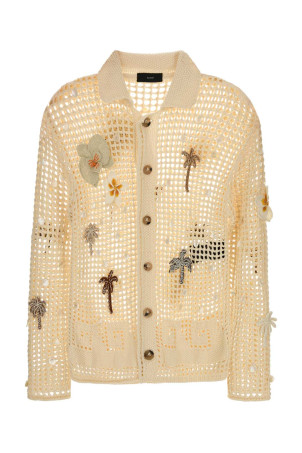Cream crochet Where The Waves Begins cardigan ALANUI (LWHY004R26KNI0010F0F)